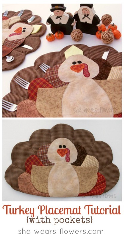 turkey placemat tutorial by she wears flowers
