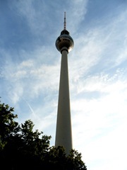 TV tower at Alexanderplatz. Apparently there's a restaurant in there too.