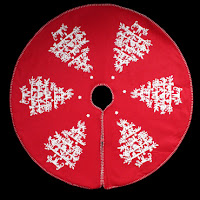 Red and White Fabric Tree Skirt