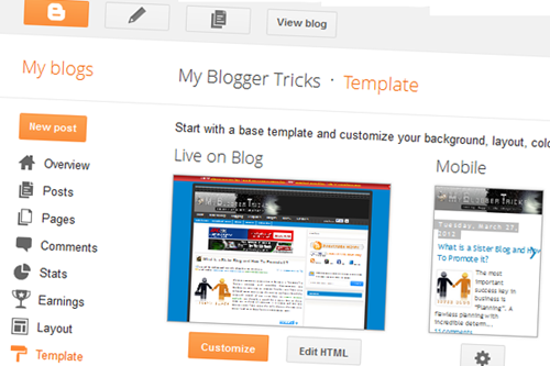 blogger upgraded interface