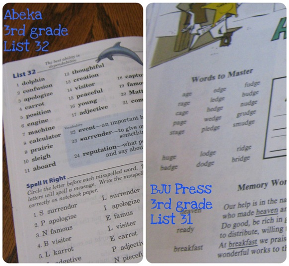Spelling My Thoughts On Abeka Vs BJU Press Living