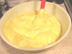 2 ingredient cans lemon filling and cake mix mixing in bowl fluffy
