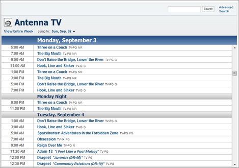 c0 Fox17 Antenna TV schedule through Labor Day