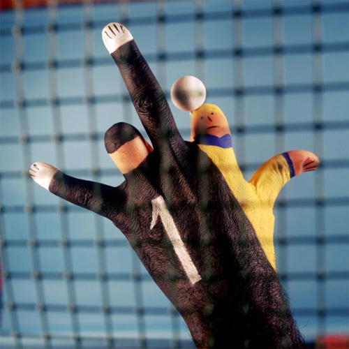 Painting on hand of Conductor, Athletes, Footballers, Goalkeeper, Weight-Lifter, Canoeist, Rooster, Peacock and Pianist