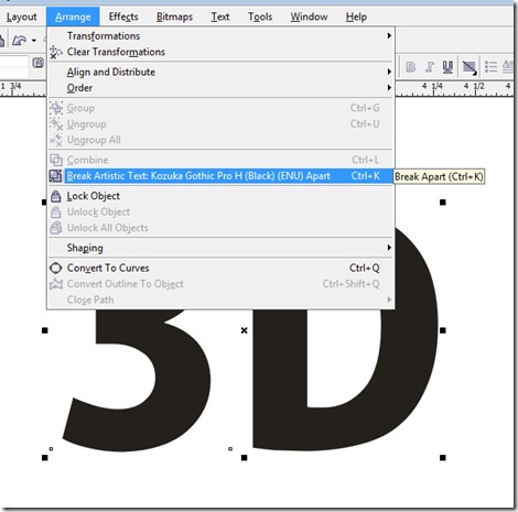 3D Text Corel Draw
