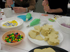 The favorite row was rightly Weddings'. Talley made sugar cookie cutouts and there was a rainbow assortment of piping bags for decorating.