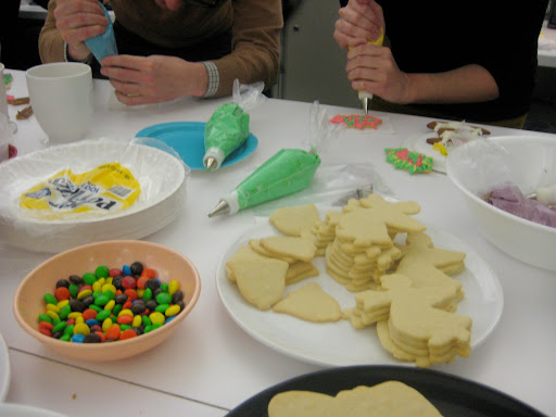 The favorite row was rightly Weddings'. Talley made sugar cookie cutouts and there was a rainbow assortment of piping bags for decorating.