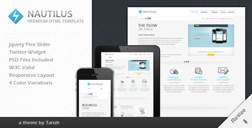 Nautilus One Page Responsive Business Template - ThemeForest Item for Sale