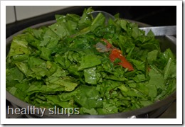 Add chopped palak