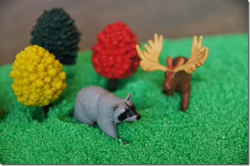 Coniferous and Deciduous Forest for Kids Preschool Science - forest habitat sensory bin with scented homemade sand