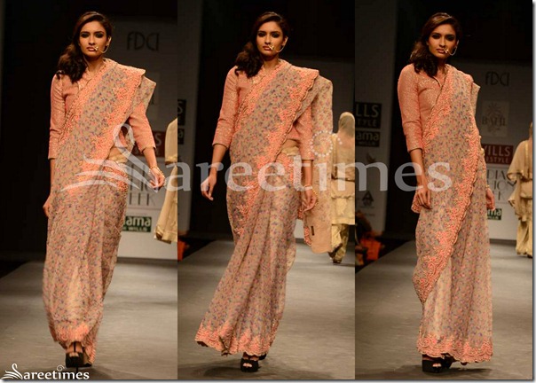 Vineet_Bahl_Peach_Embroidery_Saree