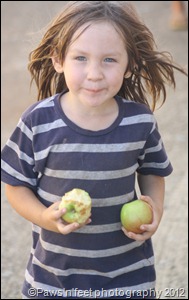 Suzanna enjoying her apples