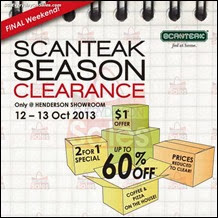 Scanteak Season Clearance Sale 2013 Singapore Deals Offer Shopping EverydayOnSales