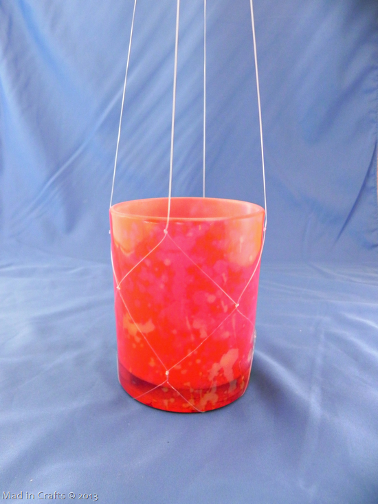 slip monofilament on the candle holder slip monofilament on the candle holder
