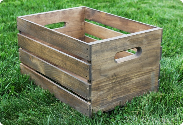 stained wood crate