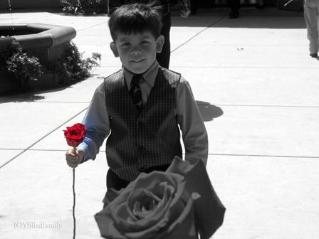 Good Friday - Papi with flower from the Altar of Repose Good Friday - Papi with flower from the Altar of Repose