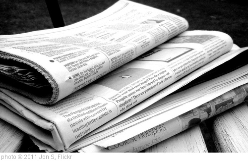 'Newspapers B&W (5)' photo (c) 2011, Jon S - license: http://creativecommons.org/licenses/by/2.0/