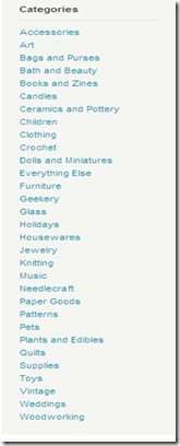 categories etsy
