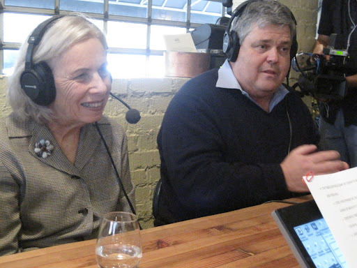 Florence Fabricant and Colman Andrews speaking with Jonathan.