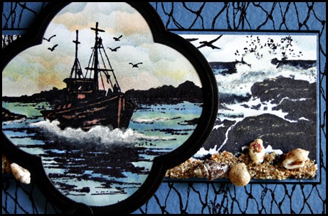 Our Daily Bread designs, The Waves on the Sea, Fishing Net BG, The Mighty Sea, Quatrefoil Design die, Mudd Puddles