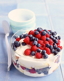 Red, White, and Blueberry Trifle
