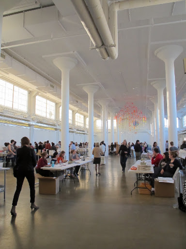The Martha Stewart Living Omnimedia Employee Tag Sale in the clerestory of the office.