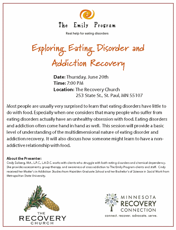 Exploring ED and Addiction Recovery Event - June 2013
