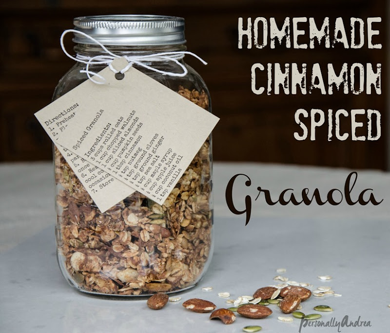 Cinnamon Spiced Homemade Granola | personallyandrea.com