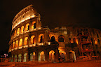 The Colosseum at night, from Piazza del Colosseo