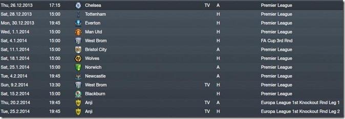 Upcoming matches