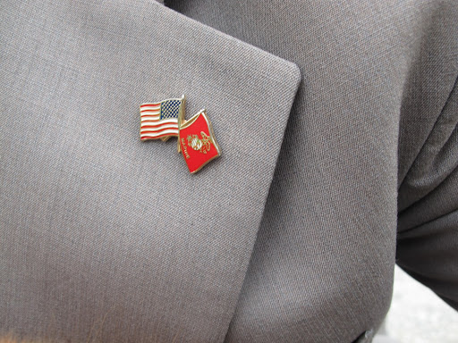Wow!  You proudly display the Marine insignia on your lapel.  You look so dignified and handsome in your Marine uniform on Martha's blog today.