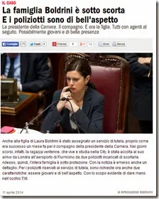 La famiglia Boldrini è sotto scorta. E i poliziotti sono di bell'aspetto