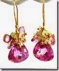 Pink Topaz and Opal Drop Earrings Pink Topaz and Opal Drop Earrings
