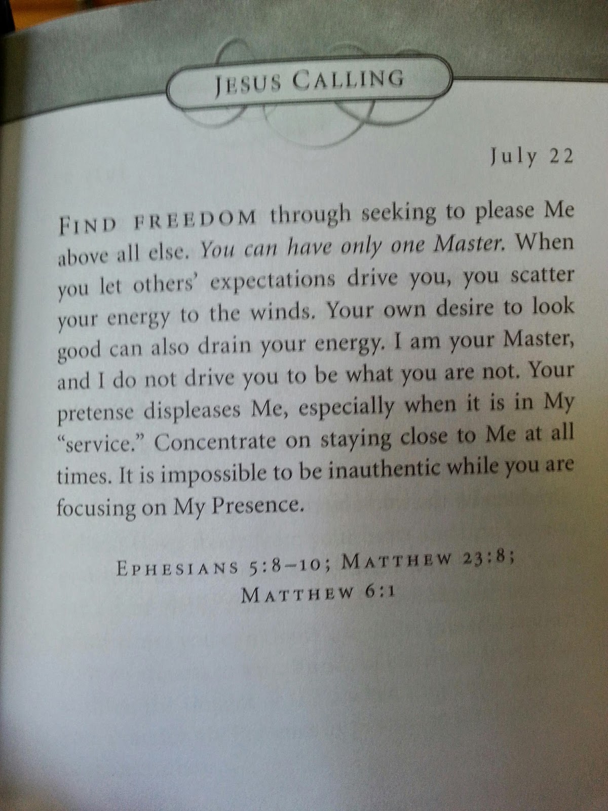Jesus Calling Daily Devotion Freedom