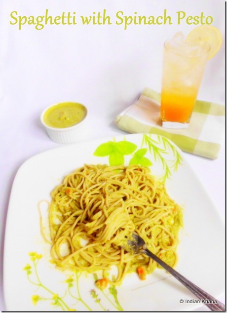 Spaghetti with Spinach Pesto Recipe