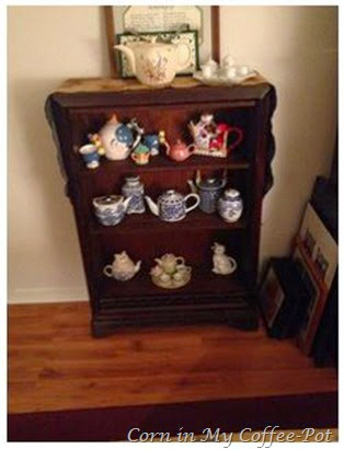 shelf with tpots