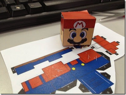 Mario figurine from paper