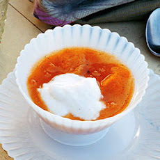 Yogurt Mousse with Apricot Sauce