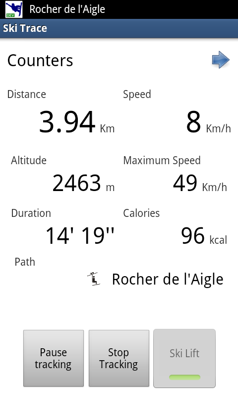 Android application Ski Trace Pro - GPS tracker screenshort