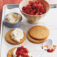 Almond Biscuits with Sweetened Ricotta and Macerated Strawberries