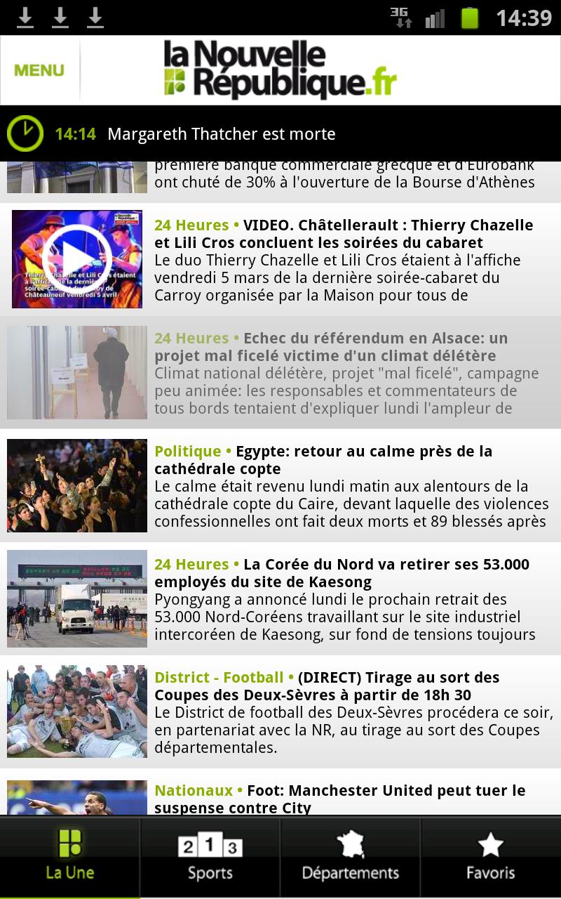 Android application La Nouvelle République screenshort