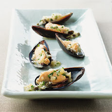 Mussels on the Half Shell with Ravigote Sauce