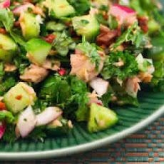Tuna Salad with Sun-Dried Tomatoes, Cucumbers, Parsley, and Basil