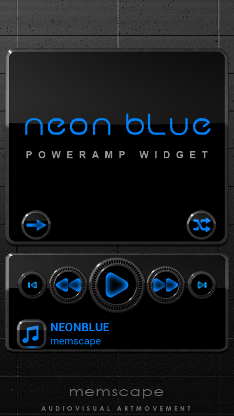 Android application Poweramp Widget NEON BLUE screenshort