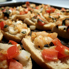 Bruschetta With Lima Bean Salad and Lemon Shrimp