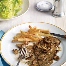 Veal Paillards with Mushroom, Mustard, and Sherry Sauce