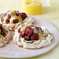 Pistachio Pavlovas with Lemon Curd and Berries