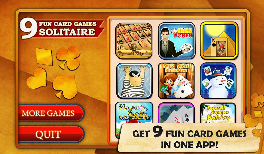 Android application 9 Fun Card Games - Solitaire screenshort