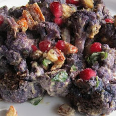 Roast Cauliflower With Almond, Pomegranate Seeds and Tahini Sauc