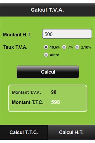 Calcul T.V.A.